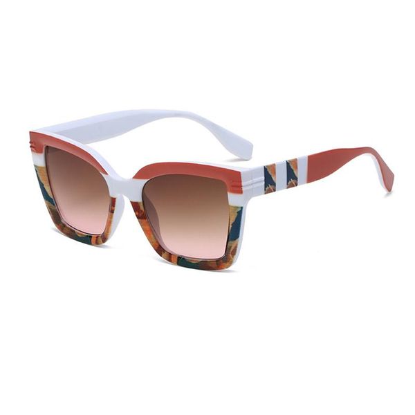

outdoor eyewear striped square sunglasses women 2021 fashion brand designer gradient female orange shades uv400 vintage glasses