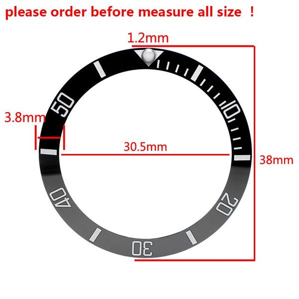 

watch bands 38*30.5*1.2mm ceramic bezel insert for omg speedmaster watches replace accessories face inserts different mod, Black;brown