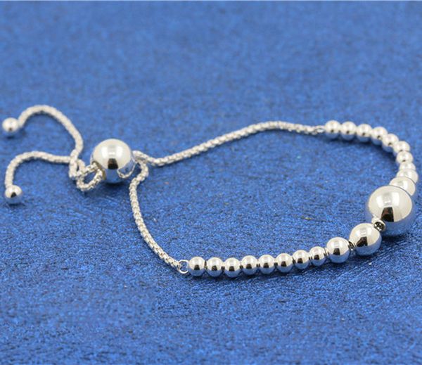 Stringa regolata in argento sterling 925 di braccialetto per perline adatto per gioielli in stile Pandora europeo