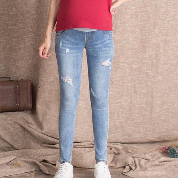 

maternity bottoms patpat 2021 arrival stylish ripped jeans, White