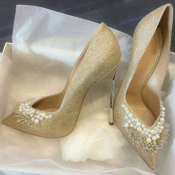 

dress shoes wedding gold handmade pearl diamond high heel thin heels shallow mouth women's single white sequin shoe sandals, Black