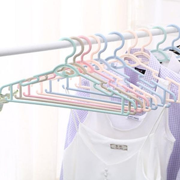 

hangers & racks 10 pcs/lot anti-skid adult's clothes household coat hanger with wide shoulder traceless clothing drying