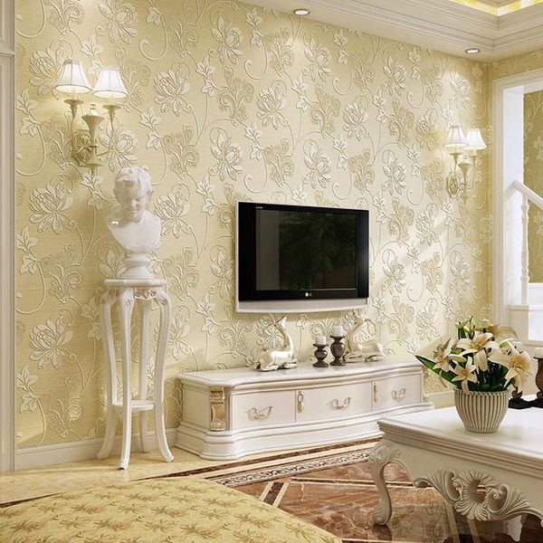 

wallpapers european pastoral wallpaper self-adhesive non-woven 3d embossed bedroom warm living room background wall