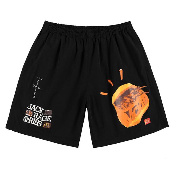 

shorts fgss men's wear fashion brand cactus jack hamburger high street casual in spring and summer of 2021, White;black