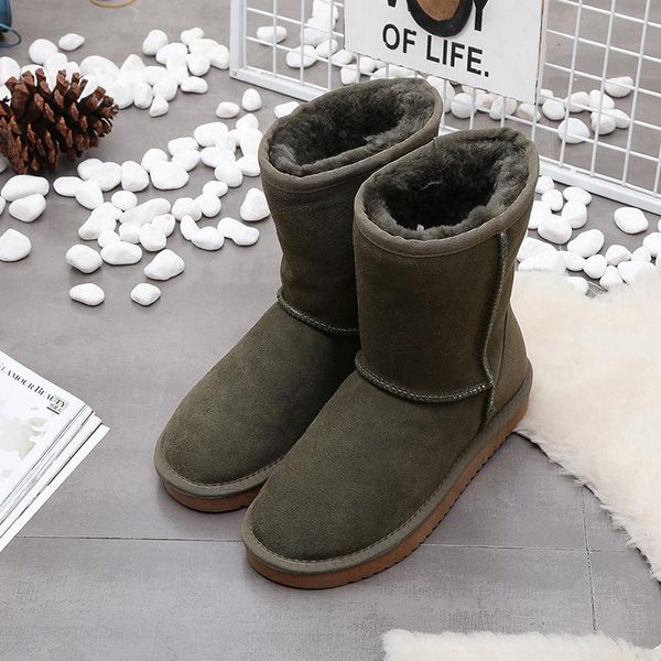 

boots snow women warm winter waterproof non-slip shoes ankle female boot, Black