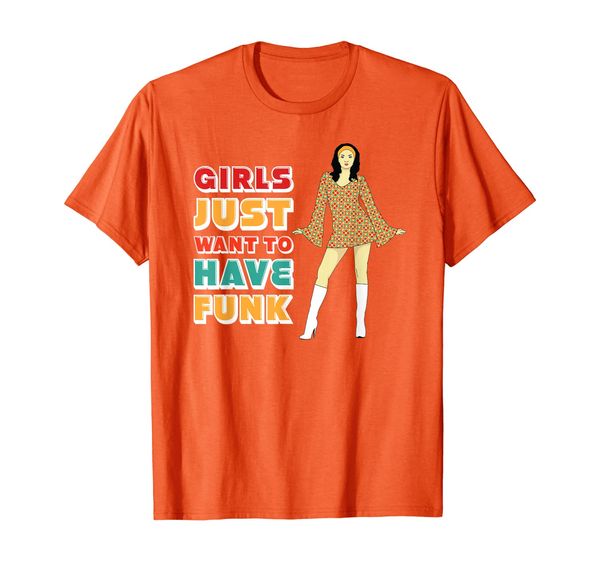

funny 70s inspired girls just want to have funk t-shirt, White;black