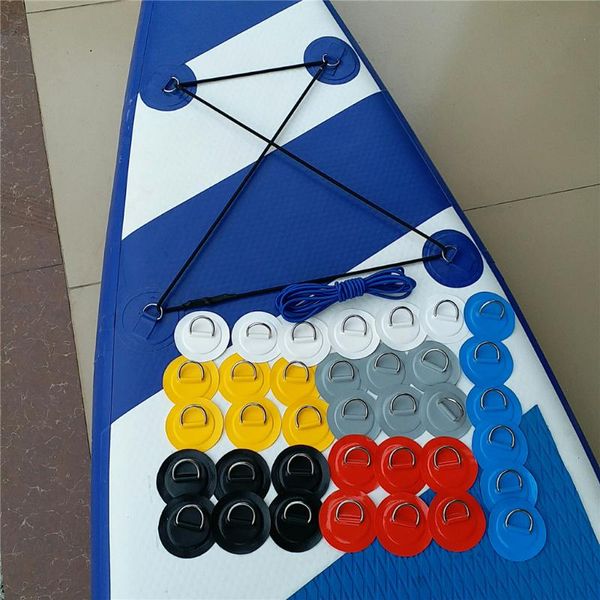 

4pcs inflatable boat fishing raft kayak d-ring patch with elastic cord