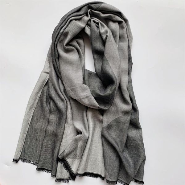 

scarves scarf men's and women's geometric stitching yarn-dyed, Blue;gray
