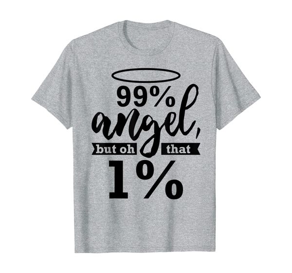 

funny angel devil 99 percent wild side halo gift t-shirt, White;black