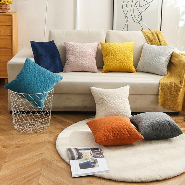 

pillow case velvet simplicity solid color cover nordic style sofa cushion decorative home pillowslip