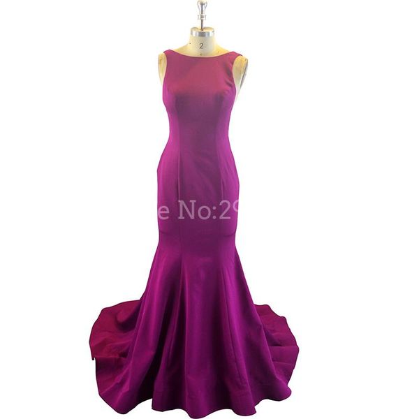 

party dresses 2021 purple mermaid evening dress long formal simple style prom gown scoop sweep train vestido de festa elegant, White;black