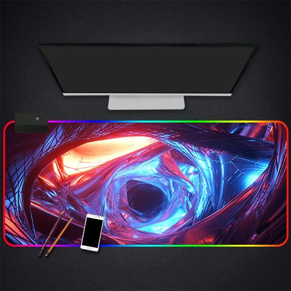 

mouse pads & wrist rests rgb pad large gaming luminous waterproof non-slip rubber desk mat nebula anime mousepad computer lapkeyboard