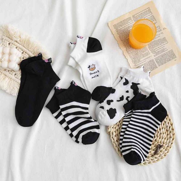 

socks children socks tide black and white spotted pure cotton sports shallow mouth spring autumn heel boat, Black;white