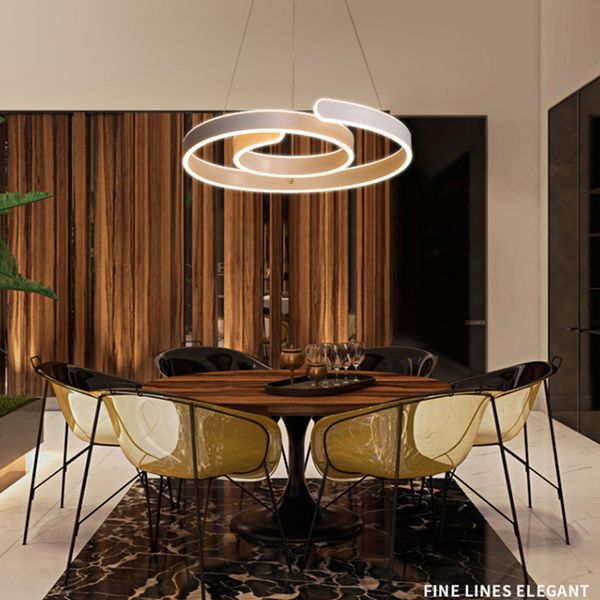 

2021 new square lampadario moderno modern led pendant chandelier lights for dining living kitchen room white color aluminum hanging kqz2