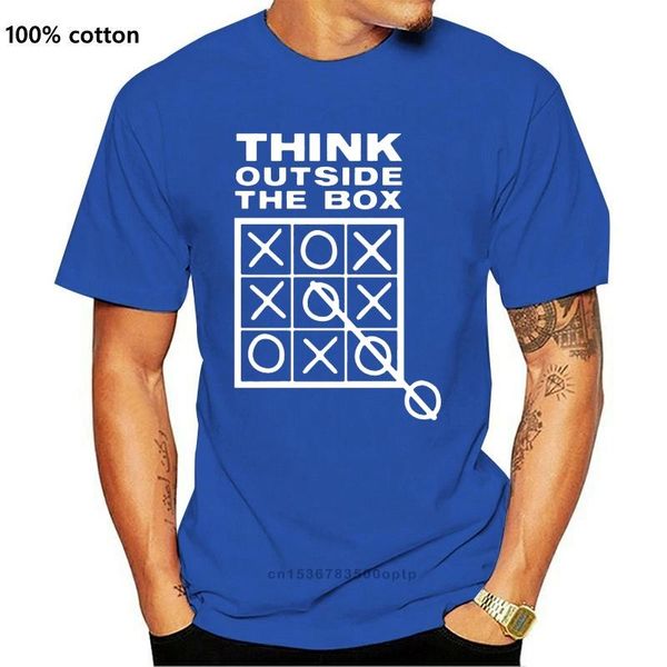 

men's t-shirts think outside the box cool creative funny t shirt tshirt men cotton short sleeve t-shirt tees, White;black