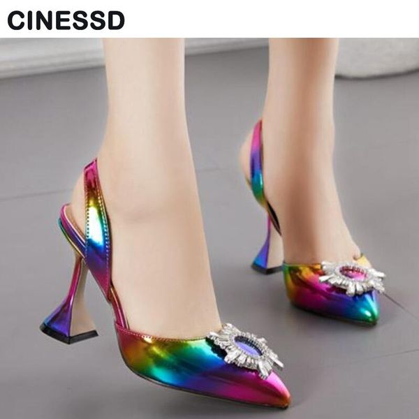

dress shoes designer rainbow color lady sandals plus size colorful high heels wedding sun flower rhinestone women for party, Black