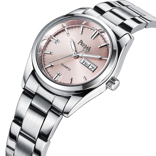 

prema women watches brand fashion female clock wristwatch stainless steel waterproof ladies quartz dress wristwatches pink 201114, Slivery;brown