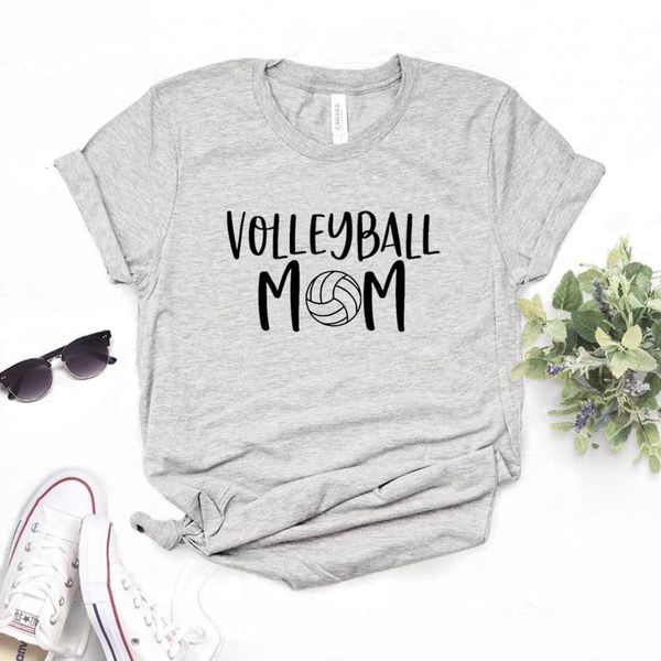 

volleyball mom print women tshirts cotton casual funny t shirt for lady tee hipster 6 color na-694, White