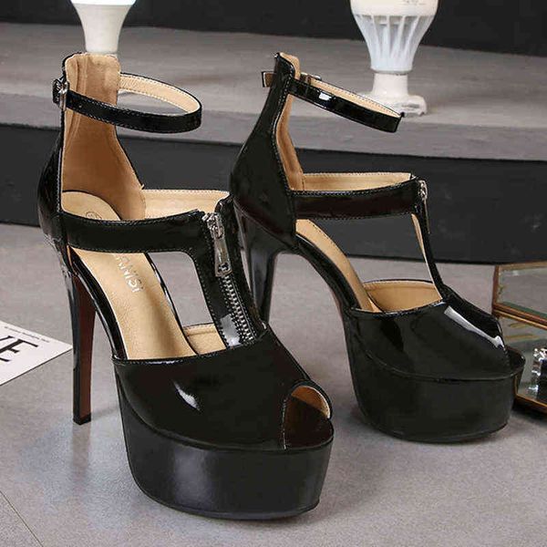 

sandals shallow mouth girl fashion sandals high heel plus size women's sandals new stiletto heels pointed toe 220309, Black