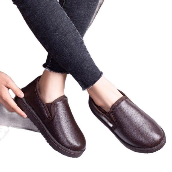 

boots est 2021 fashion women winter snow keep warm shoes plush ankle sneakers waterproof non-slip flat round head comfortable, Black