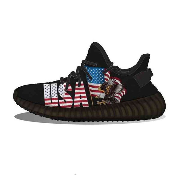 

diy custom usa eagle flag running shoes mesh printed mens womens trainers outdoor sports sneakers, Black;white