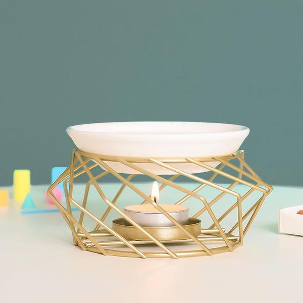 

candle holders creative products can be customized golden wrought iron aroma diffuser essential oil lamp burner