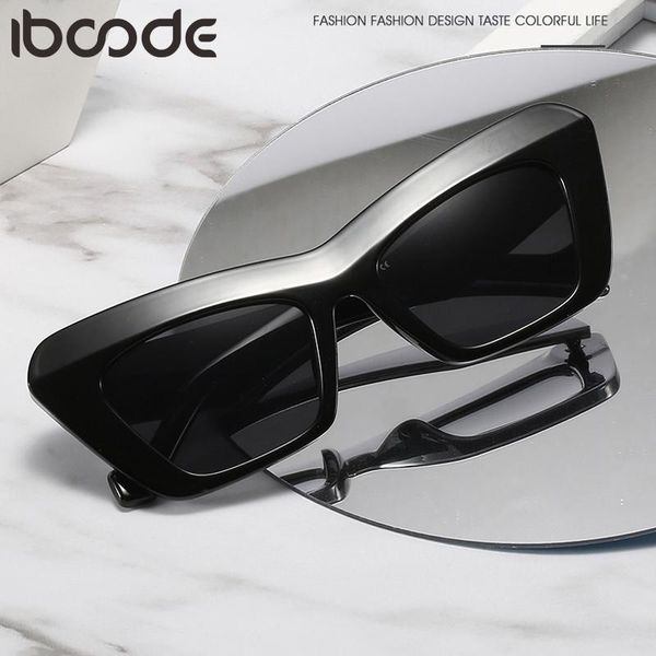 

iboode vintage cat eye sunglasses men women sun glasses colorful eyeglasses eyewear female goggle uv400 shades, White;black