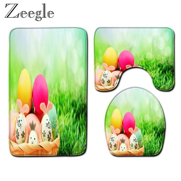 

bath mats mat 3pcs bathroom cartoon printed non-slip toilet pedestal rug shower floor washable cover seat