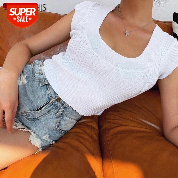 

wannathis white cropped streetwear short sleeve fashion tee slim fit short t-shirt o-neck cotton casual women c 2020 #ax5l