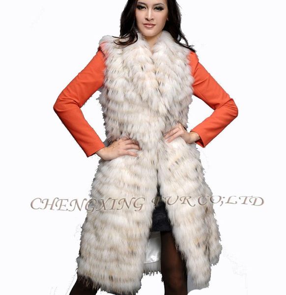 

women's vests cx-g-b-269a genuine raccoon fur fashion women long vest waistcoat, Black;white