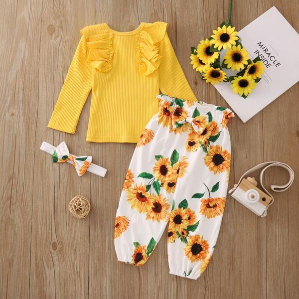 

clothing sets tautumn winter infant baby boys girls long sleeve solid +print pants+hairband children girl clothes, White