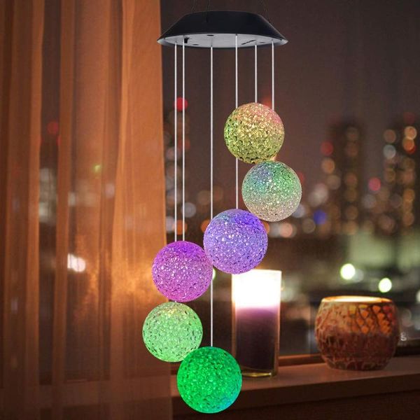 

solar powered led wind chime light portable styles changing spiral spinner windchime outdoor decorative windbell craft decor