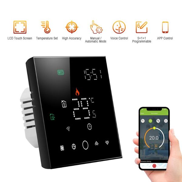 

smart home control 95-240v programmable thermostat 5+1+1 six periods digital water heating thermoregulator temperature controller touch scre