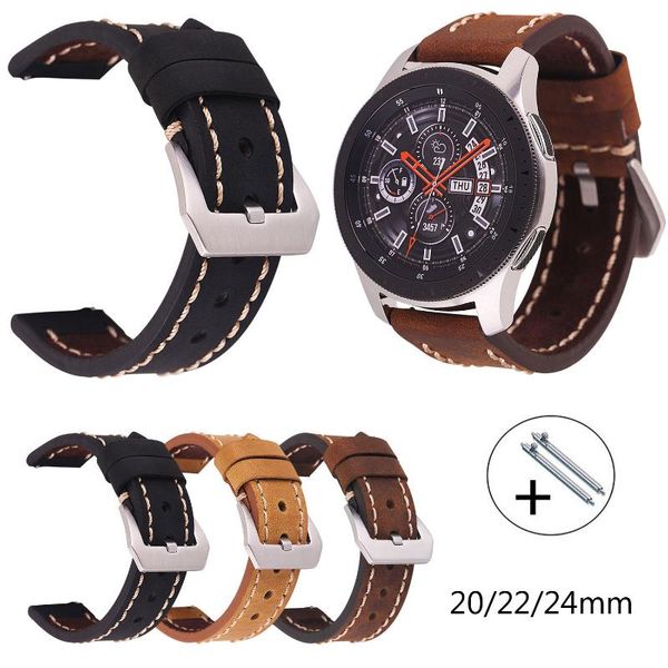 

watch bands watchband 20mm 22mm 24mm genuine leather strap retro black brown cowhide band with spring pins