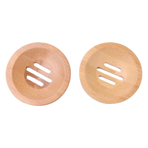 

soap dishes 2pcs holders bamboo round hollow box container dish for bathroom