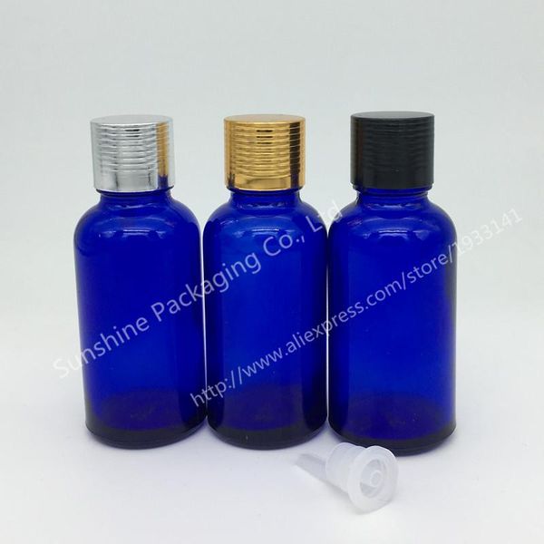 

storage bottles & jars 30ml blue glass bottle with screw cap plug cosmetic container travel kits portable lotion cream