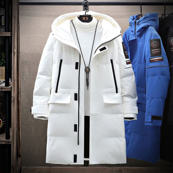 

2021 winter men's thick down et, medium and long warm coat, multi pocket, Black