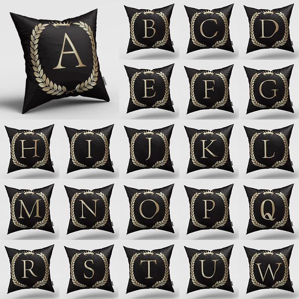 

cushion/decorative pillow black throw covers home decorative english letter 26 alphabet cases crown glitter cushion cover for sofa bed chair
