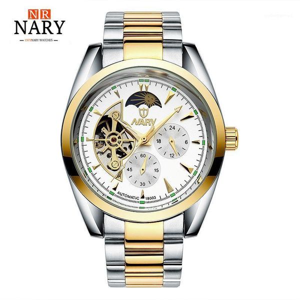 

automatic mechanical watch fashion men gold hollow watches male skeleton wristwatch relogio masculino wristwatches, Slivery;brown