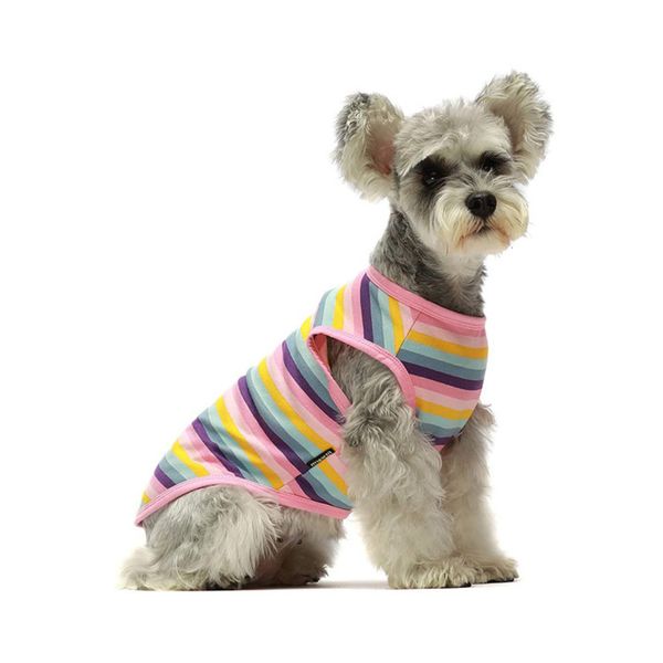 

dog t-shirt round neck stripe vest comfortable pet summer clothing breathable