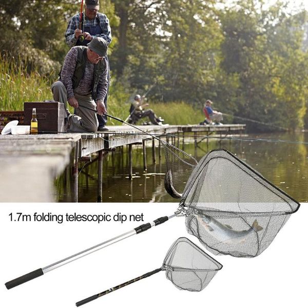 

fishing accessories aluminum alloy handle 3-section net automatic folding tool landing 33x40x24cm