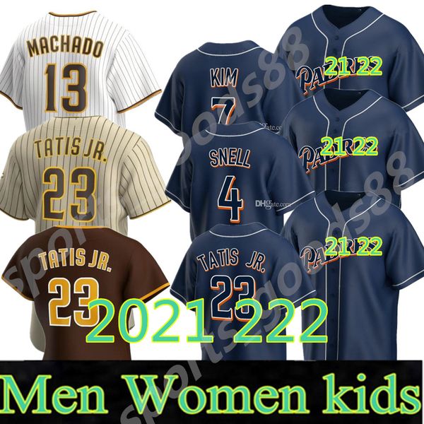 

2021 2022 san diego baseball 13 manny machado jerseys stitched 20 21 19 tony gwynn 23 fernando tatis jr gold white brown jersey, Blue;black