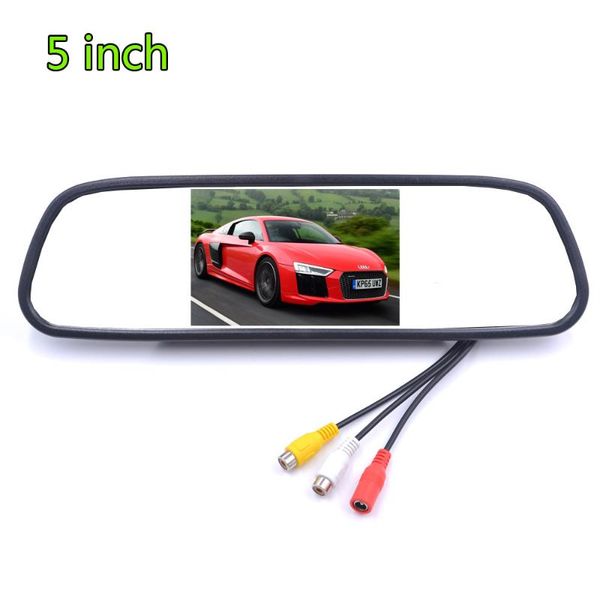 

car video tft lcd monitor 5 inch hd rearview mirror display dc12v 24v reversing screen for auto parking backup image