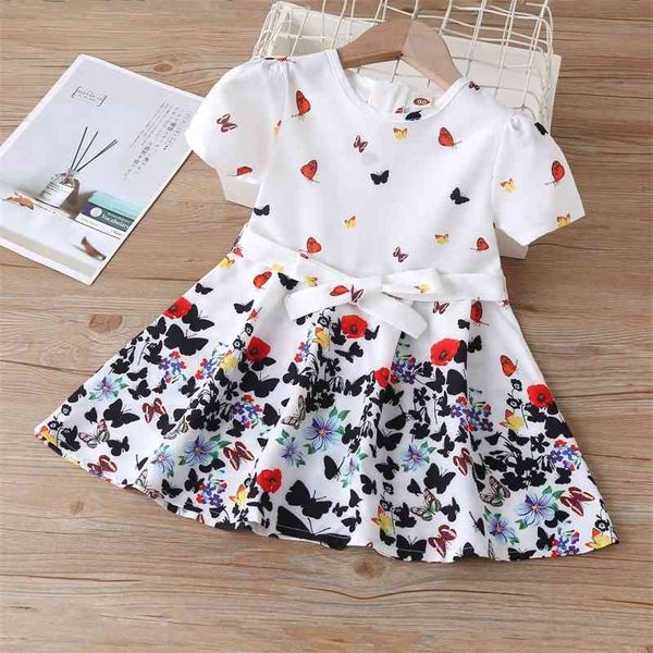 

2021 new princess children's bow print dress summer girls skirt, Red;yellow