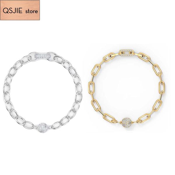 

link, chain qsjie swa, 2021 fashion jewelry crystal clasp bracelet invisible magnetic women's, Black