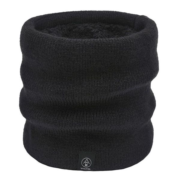 

scarves knitted snood scarf with velvet inner women men winter neck warmer infinity solid color acrylic circle ring 2021, Blue;gray