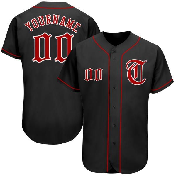 

custom black red-white-2 authentic baseball jersey, Blue;black