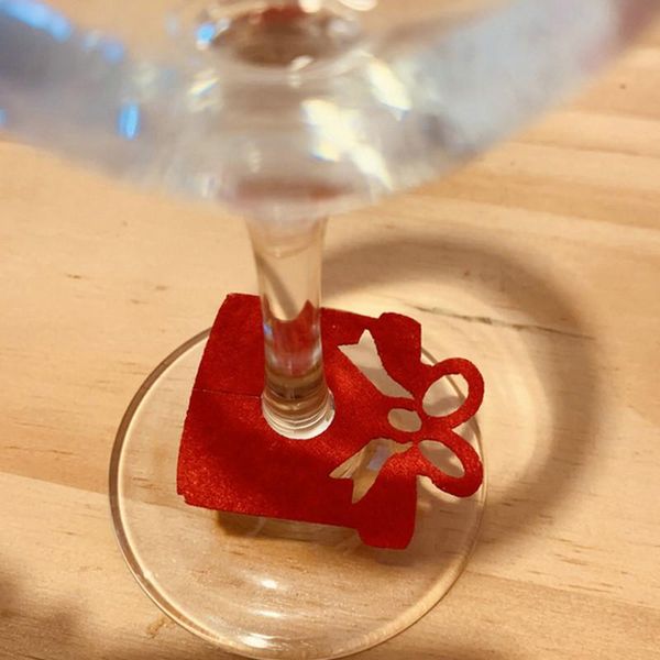 

christmas decorations 6pcs cup cards merry ornament for home glass sign flag decor year party supplies