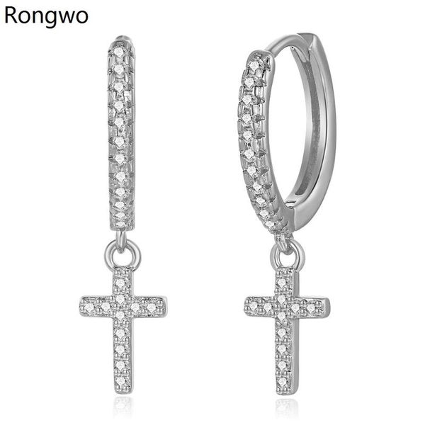 

hoop & huggie trendy small cute cross earrings crystal copper for women aesthetic girls gift jewelry accessories, Golden;silver