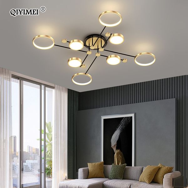 

pendant lamps modern led chandelier lighting for living room bedroom new lamp gold frame aluminum dropshipping indoor fixture light lustres